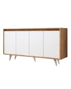Buffet 4 portes shans chêne/blanc - 140x40x85.6 cm