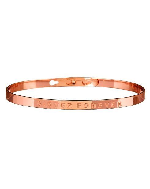 Sister Forever roze koperen armband