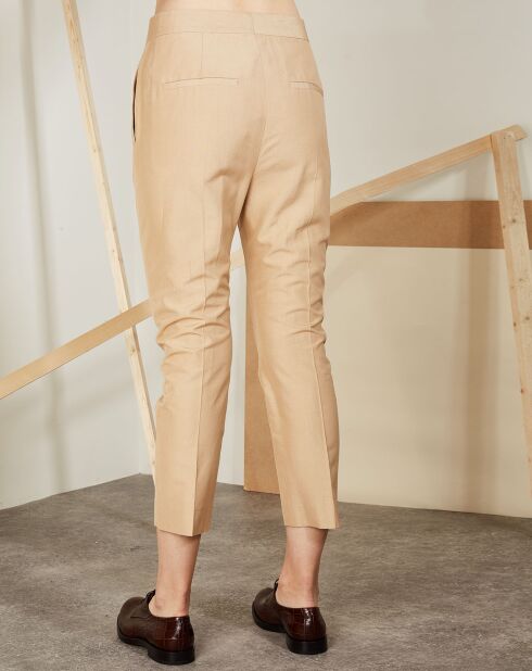 Pantalones Attila beige 100% seda