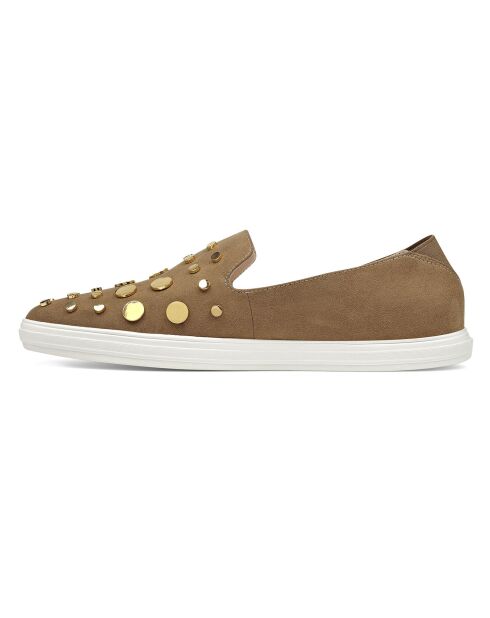 Slip-on en Velours de Cuir Laureen camel