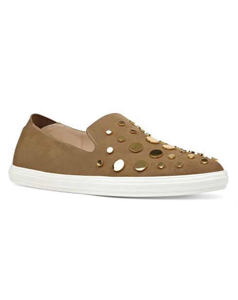 Slip-on en Velours de Cuir Laureen camel