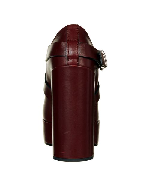 Bottines en Cuir bordeaux - Talon 13 cm