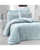 Parure Housse de couette & 2 Taies Verano menthe/blanc - 240x220 cm
