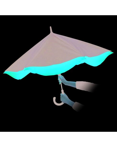 Parapluie long et résistant noir/rouge