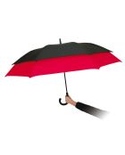 Parapluie long et résistant noir/rouge