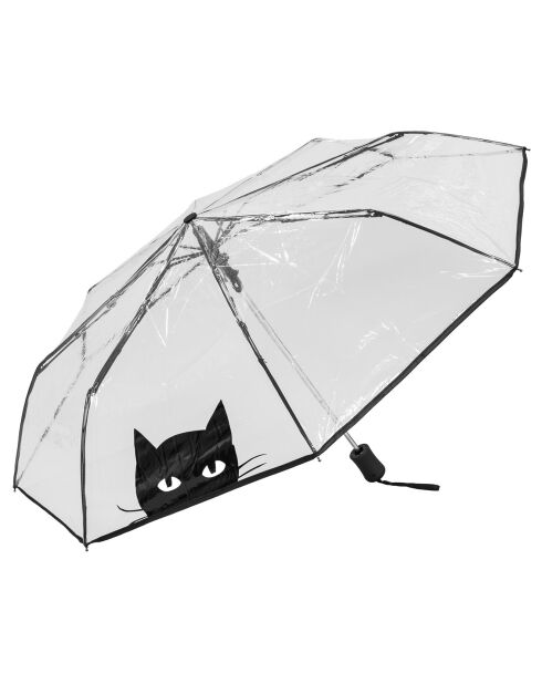 Kattenparaplu transparant/zwart
