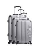 3 Valises 4 roues simples Bucarest 57/47/69 cm argentées
