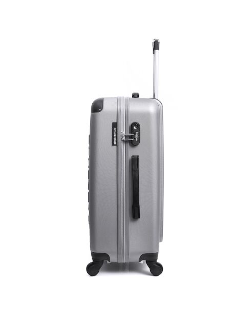 Bucharest 1-wielige cabinekoffer met 4 wielen 55 cm zilver