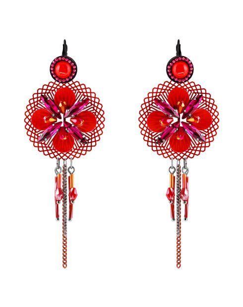 Boucles d'oreilles Maposol rouge bourgogne