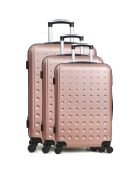 3 Valises 4 roues Taurus 50/60/70 cm rose doré