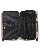 3 Valises 4 roues Taurus 50/60/70 cm rose doré