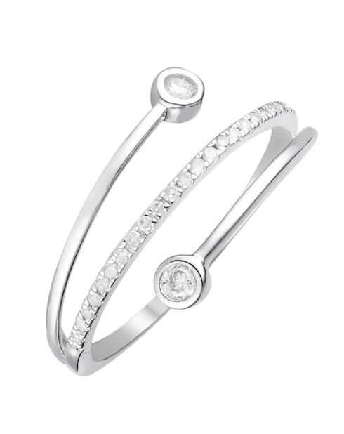 Bague Serpentin Audacieux Or Blanc Diamants 0.15 ct