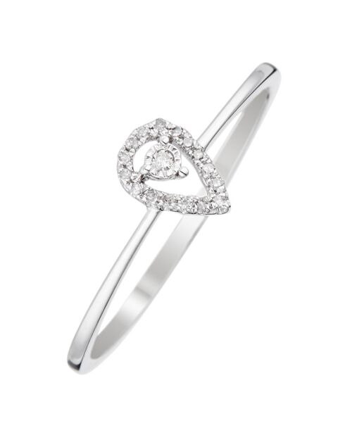 Bague Mon Coeur. tu as volé Diamants 0.05 ct Or Blanc