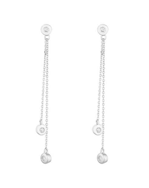 Boucles d'Oreilles Planer sur ton coeur Diamants 0.09 ct or blanc