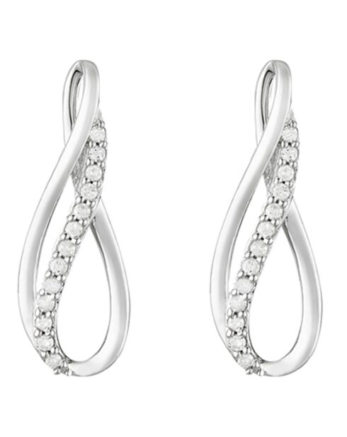 Boucles d'oreilles Infinito Diamants 0.13 ct or blanc