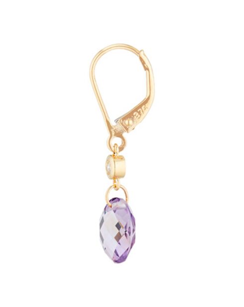 Olivia oorbellen geelgouden diamanten 0,07 ct en amethisten 3,96 ct