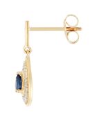 Boucles d'Oreilles Océane Or Jaune Diamants 0.17 ct & Saphirs 0.44 ct
