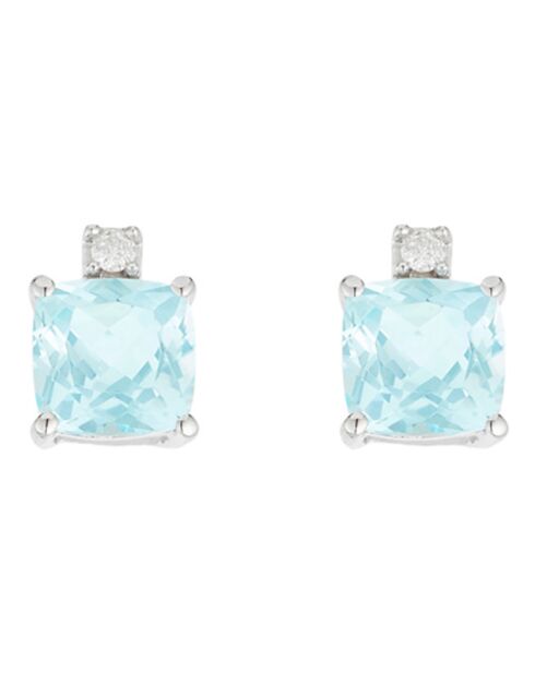 Tonga Ohrringe Diamanten 0,02 ct und Topas 1,60 ct Weißgold