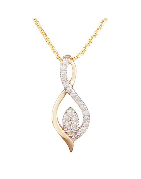 Pendentif Luna Diamants 0.07 ct or jaune