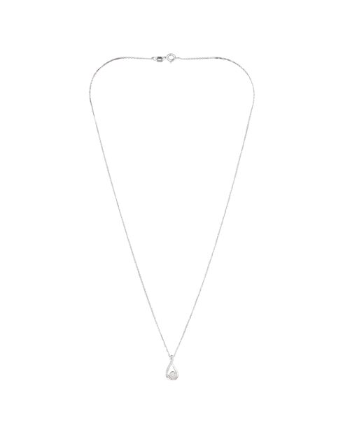 Ciondolo con diamante Kourtney in oro bianco 0,08 ct