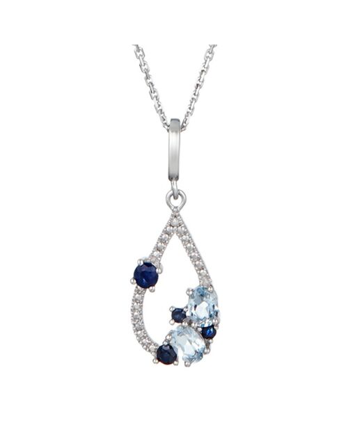 Sapphire Elixir Diamant-Anhänger 0,01 ct Topase 0,48 ct und Saphire 0,25 ct Weißgold