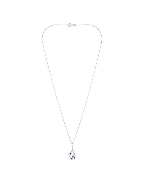 Sapphire Elixir Diamant-Anhänger 0,01 ct Topase 0,48 ct und Saphire 0,25 ct Weißgold