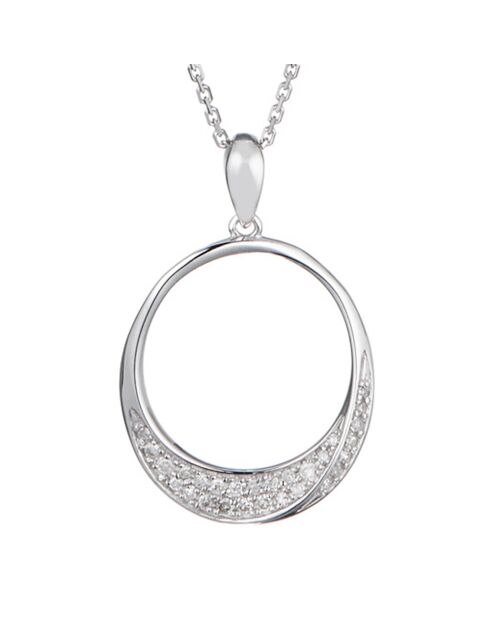 Colgante y cadena de diamantes «You told me yes» en oro blanco de 0,11 quilates