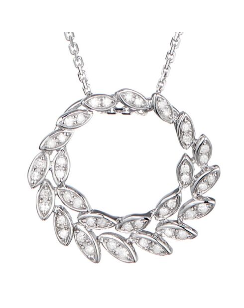 Anhänger aus 0,16 Karat Weißgold, Diamant wie ein Blatt