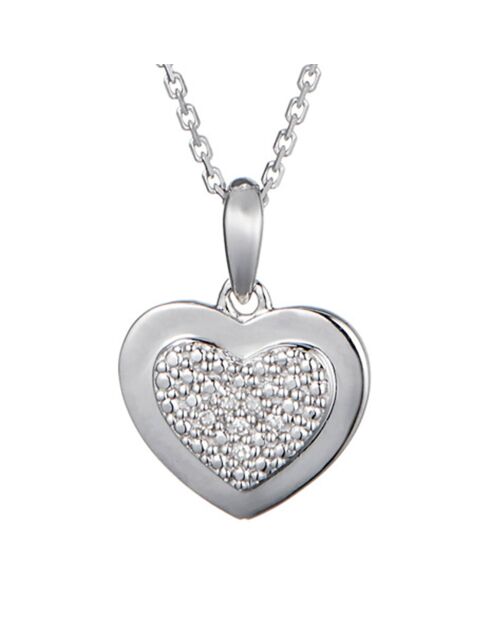 Baby d'Amour Halskette und Kettendiamanten, 0,02 Karat Weißgold