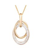 Pendentif Double jeu Diamants 0.18 ct or jaune