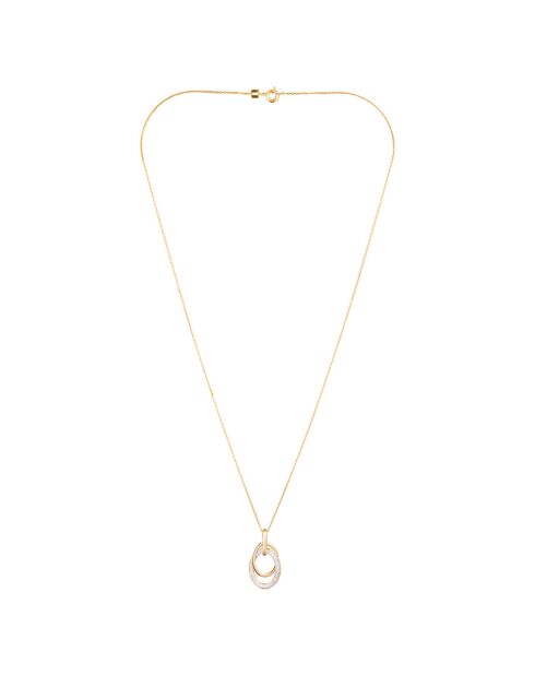 Pendentif Double jeu Diamants 0.18 ct or jaune