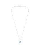 Pendentif & Chaîne Comme le Bleu de tes Yeux Or Blanc Diamants 0.13 ct & Topaze Bleue 2.05 cts