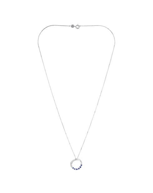 Collana e catena con diamanti Zante 0,003 ct e zaffiri 0,25 ct in oro bianco