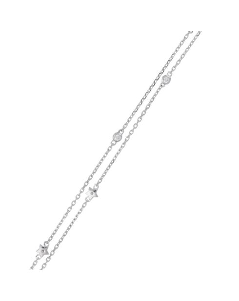 Bracelet Ligne de Vie Diamants 0.11 ct or blanc