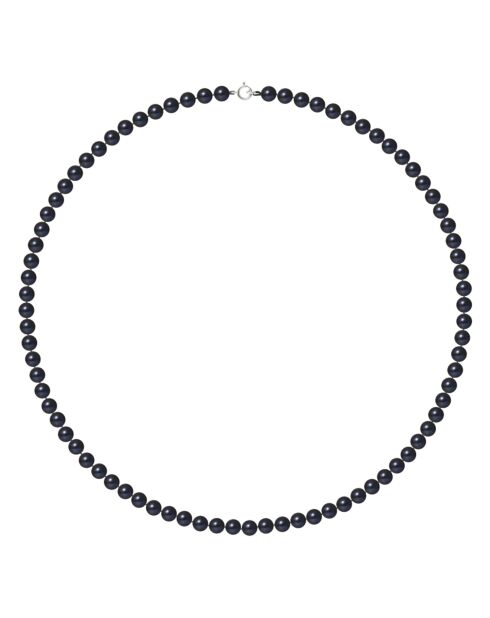 Witgouden zwarte zoetwaterparelketting