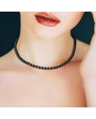 Witgouden zwarte zoetwaterparelketting