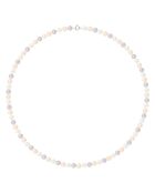 Mehrfarbige Halskette aus Weißgold mit Süßwasserperlenschnur