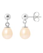 Boucles d'Oreilles Argent Perles d'Eau Douce Boutons roses