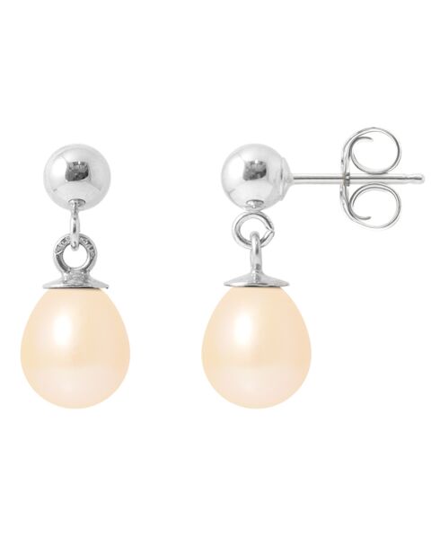 Boucles d'Oreilles Argent Perles d'Eau Douce Boutons roses