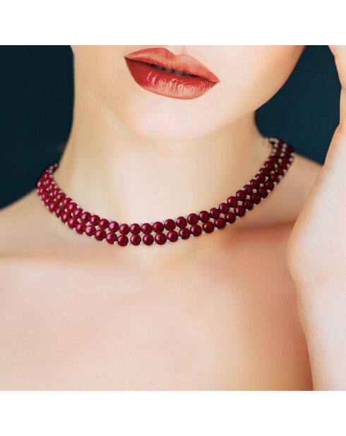 2-reihige Süßwasserperlenkette mit Kirsche