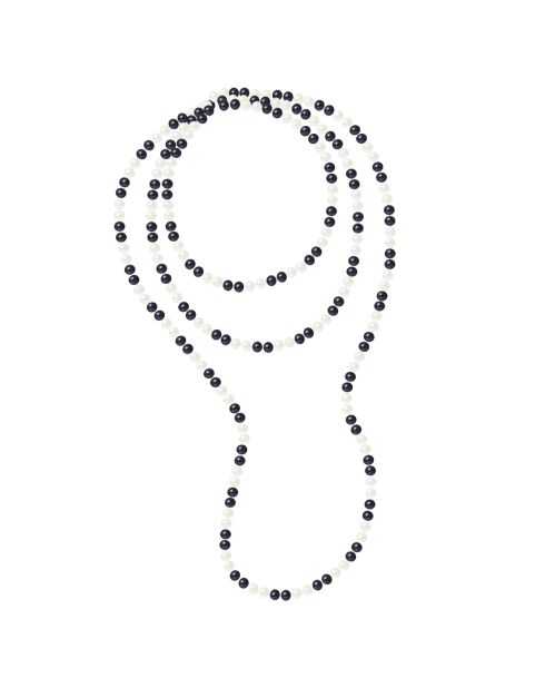 Natürliche weiße/schwarze Freshwater Pearl Rang Halskette