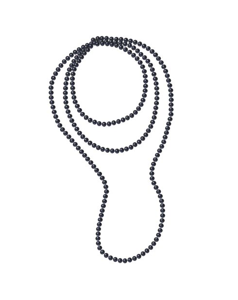 Sautoir Rang Perles d'Eau Douce noires