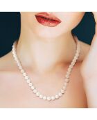 Collier Or Jaune Rang Perles d'Eau Douce blanc naturel