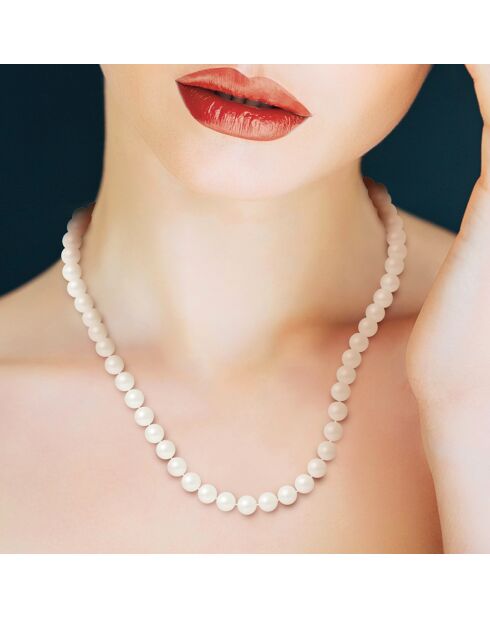Collier Or Jaune Rang Perles d'Eau Douce blanc naturel