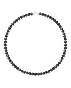 Collier Or Blanc Rang Perles d'Eau Douce noires