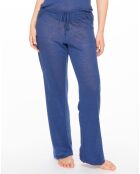 Pantalon 100% Lin Sarah bleu