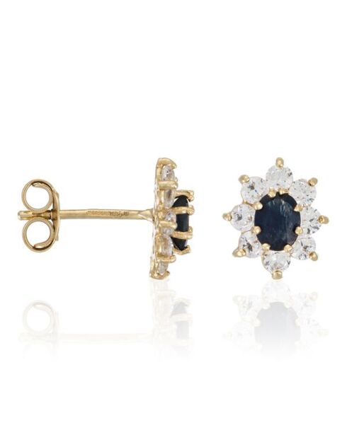 Starry Night Saphir-Ohrringe 0,29 Karat Gelbgold