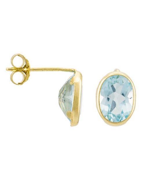 Boucles d'oreilles Ronds de Topazes 3.20 cts or jaune