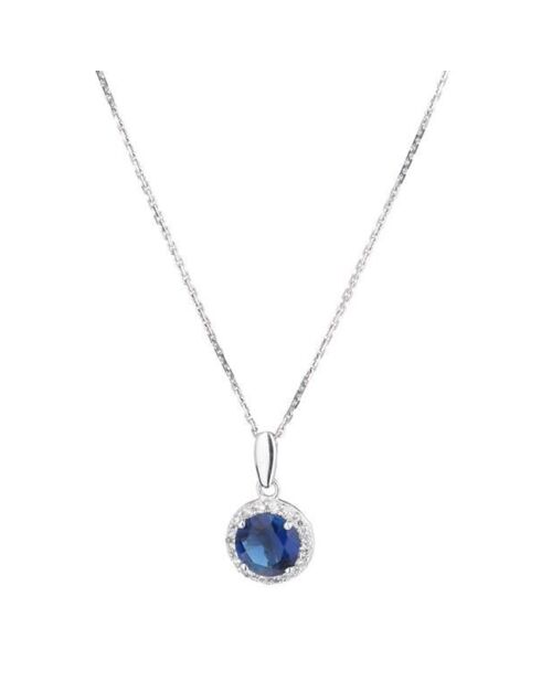 Pendentif Bleu merveilleux or blanc