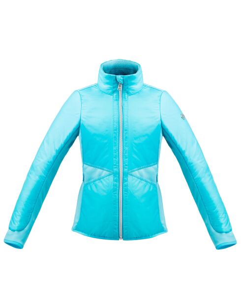 Veste zippée hybride bi-strech bleu azur